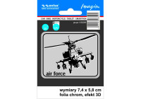 AutoTattoo Sticker Helicopter 3D Chrome - 7,4 x 5,8 cm