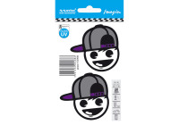 Car Tattoo Sticker Boy in baseball cap 2pcs - 6.4x6.1cm
