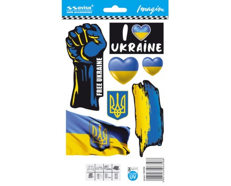 Car Tattoo Sticker I love UKRAINE/mini collection - 12.5x17.1cm