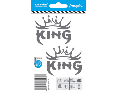 Car Tattoo Sticker KING 2 pcs - 6x4.9cm