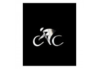 Nickel Sticker 'Cyclist' - 65x40mm
