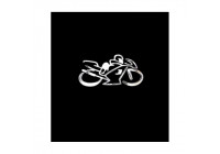 Nickel Sticker 'Motorcyclist' - 75x40mm