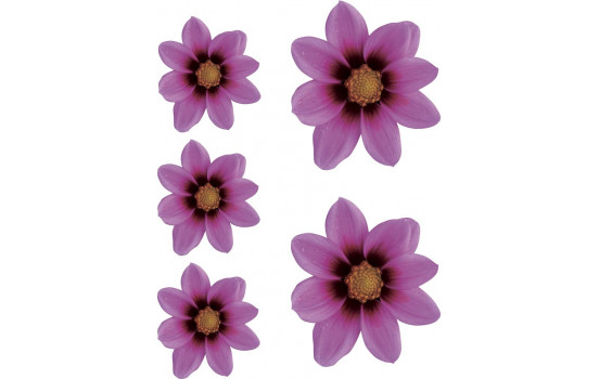 Sticker Flower Garden - pink - 2x 16x15cm + 3x 8,5x8cm