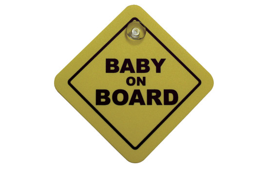 Sticker / Plate Baby On Board - yellow - 16x16cm, Image 2