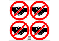 Sticker set Forbidden to shake hands - 4x 15cm