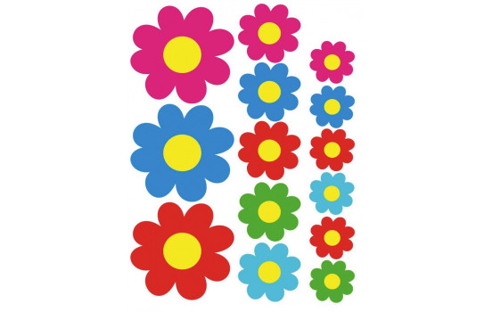 Sticker sheet Colored Flowers - 24,5x32x5cm
