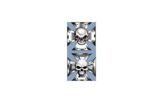 Stickerset Skull in IronCross - 2x 8x8cm, Image 3