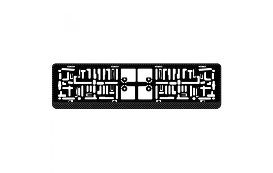 Plastic license plate holder 'Click' 52x11cm Carbon-Look