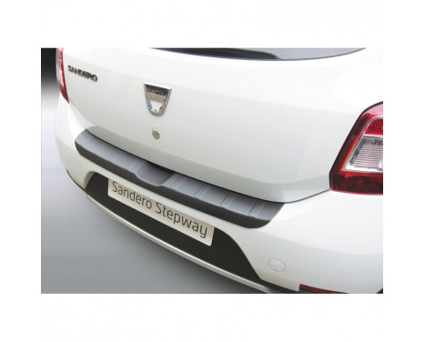 ABS Rear bumper protector Dacia Sandero Stepway 12 / 2012- 'Ribbed' Black
