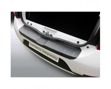 ABS Rear bumper protector Dacia Sandero Stepway 12 / 2012- 'Ribbed' Black, Image 2