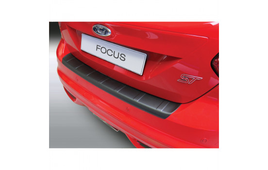 ABS Rear bumper protector suitable for Ford Focus 5d 2011-2014 incl. ST 'Ribbed' Black