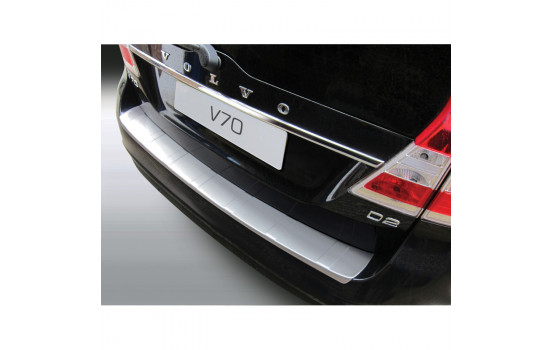 ABS Rear bumper protector suitable for Volvo V70 6/2013- (excl. XC70) 'Ribbed' 'Brushed Alu' Lo