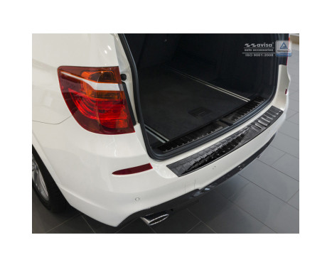 Black Chrome Stainless Steel Bumper Protector Fits BMW X3 F25 2014-2017 'Ribs', Image 2