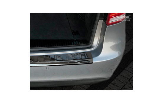 Black-Chrome Stainless Steel Bumper Protector Fits Mercedes E-Class W212 Kombi 2013-2016 'Ribs', Image 3