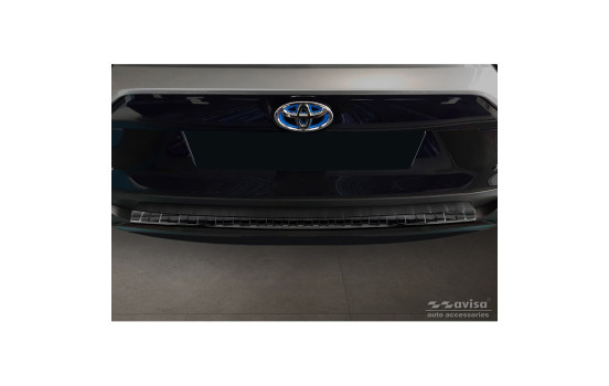 Black-Chrome Stainless Steel Bumper Protector Fits Toyota RAV4 V 2018- 'Ribs'