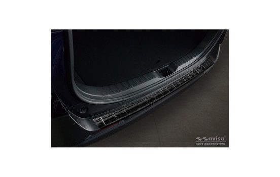 Black-Chrome Stainless Steel Bumper Protector Fits Toyota RAV4 V 2018- 'Ribs', Image 3