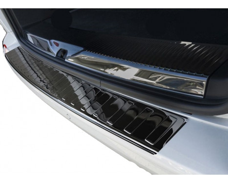 Black-Chrome Stainless Steel Bumper Protector Fits Volkswagen Transporter T6 2015- (with Tailgate)
