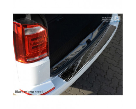 Black-Chrome Stainless Steel Bumper Protector Fits Volkswagen Transporter T6 2015- (with Tailgate), Image 3
