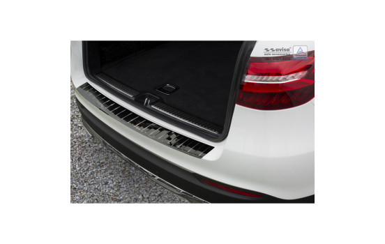 Black chrome stainless steel bumper protector suitable for Mercedes GLC 2015- 'Ribs', Image 2