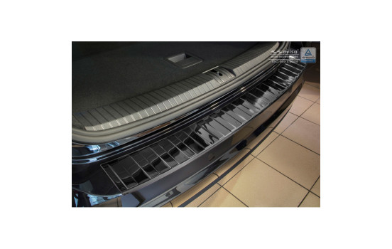 Black-chrome stainless steel bumper protector suitable for Volkswagen Touran III 2015- 'Ribs'