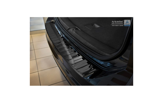 Black-chrome stainless steel bumper protector suitable for Volkswagen Touran III 2015- 'Ribs', Image 2