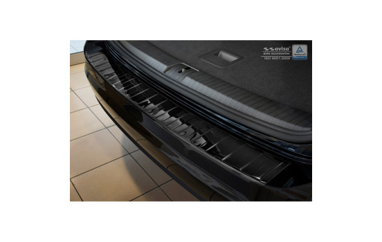 Black-chrome stainless steel bumper protector suitable for Volkswagen Touran III 2015- 'Ribs', Image 3