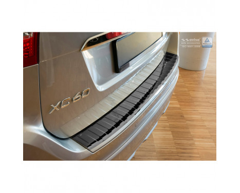 Black-Chrome stainless steel bumper protector suitable for Volvo XC60 2013-2016 'Ribs'