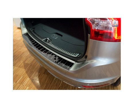 Black-Chrome stainless steel bumper protector suitable for Volvo XC60 2013-2016 'Ribs', Image 2