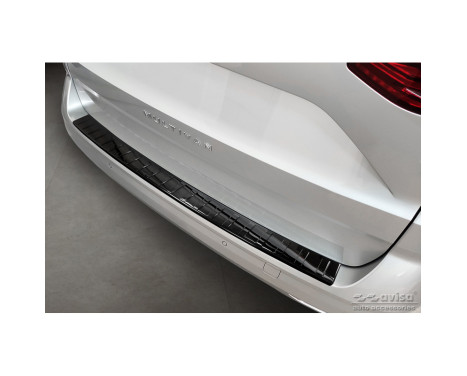 Black-Chrome Stainless Steel Rear Bumper Protector suitable for Volkswagen Multivan T7 2021- 'Ribs'