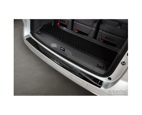 Black-Chrome Stainless Steel Rear Bumper Protector suitable for Volkswagen Multivan T7 2021- 'Ribs', Image 2