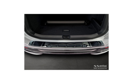 Black-Chrome Stainless Steel Rear Bumper Protector suitable for Volkswagen Passat Variant (CJ5) 2023 - 'Ribs', Image 2