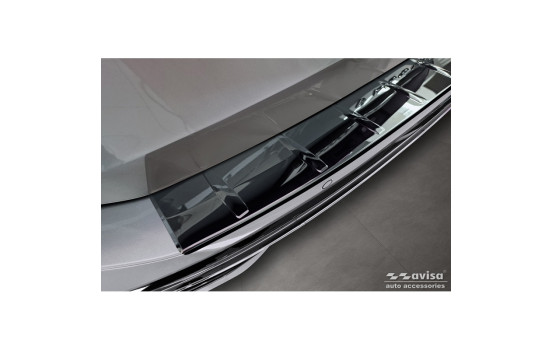 Black-Chrome Stainless Steel Rear Bumper Protector suitable for Volkswagen Passat Variant (CJ5) 2023 - 'Ribs', Image 3