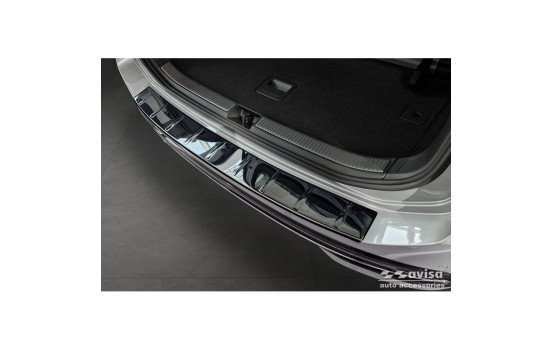 Black-Chrome Stainless Steel Rear Bumper Protector suitable for Volkswagen Passat Variant (CJ5) 2023 - 'Ribs', Image 4