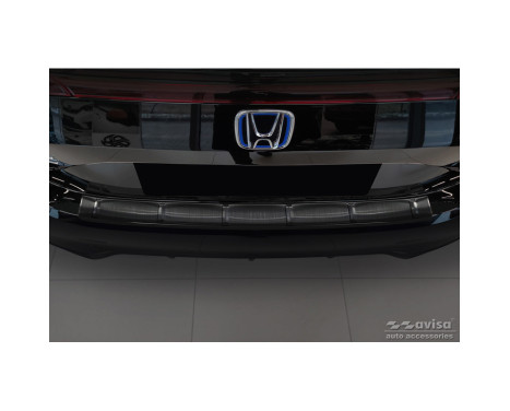 Black stainless steel bumper protector fits Honda Civic XI HB 2022- 'Ribs', Image 2