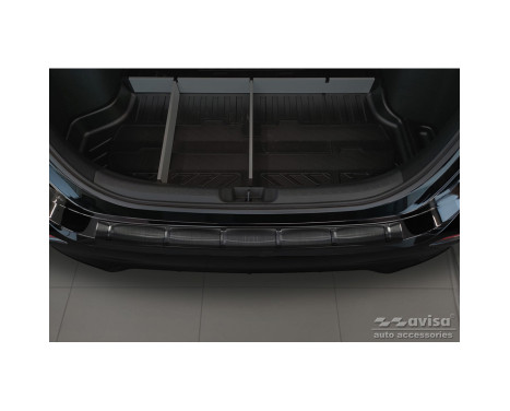 Black stainless steel bumper protector fits Honda Civic XI HB 2022- 'Ribs', Image 3