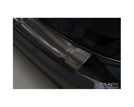 Black stainless steel bumper protector fits Honda Civic XI HB 2022- 'Ribs', Image 4