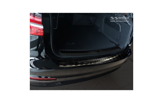 Black stainless steel bumper protector suitable for Audi A6 (C8) Avant 2018- 'Ribs', Image 2