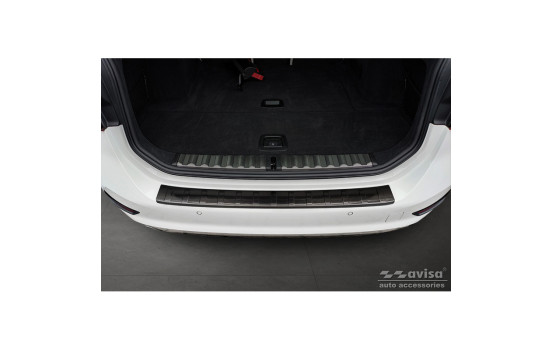 Black stainless steel bumper protector suitable for BMW 3-Series G21 Touring 2019-2022 'Ribs', Image 3