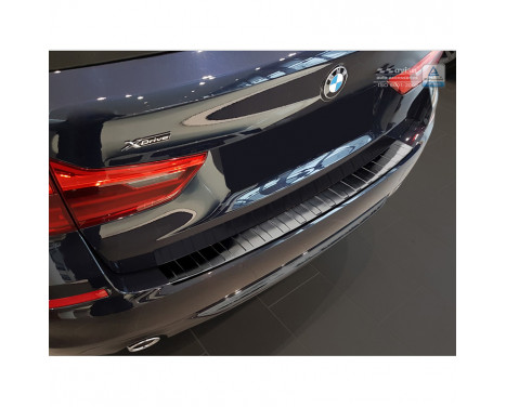 Black stainless steel bumper protector suitable for BMW 5-Series G31 Touring 2016- 'Ribs', Image 2