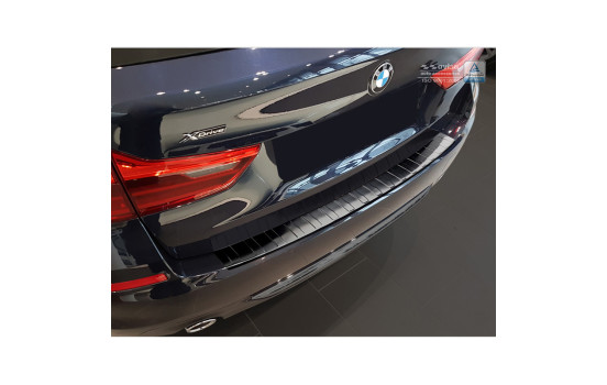 Black stainless steel bumper protector suitable for BMW 5-Series G31 Touring 2016- 'Ribs', Image 2