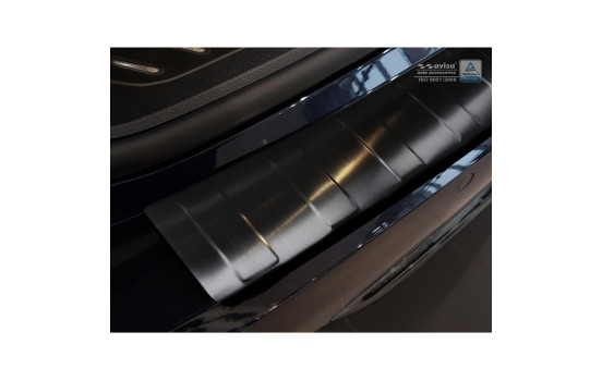 Black stainless steel bumper protector suitable for BMW 5-Series G31 Touring 2016- 'Ribs', Image 4