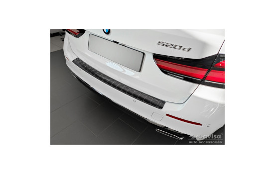 Black stainless steel bumper protector suitable for BMW 5-Series G31 Touring Facelift 2020- excl. M-Sport 'R
