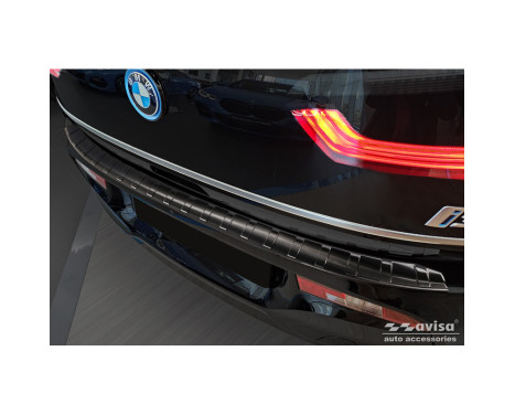 Black stainless steel bumper protector suitable for BMW i3 (i01) Facelift 2017- 'Ribs'