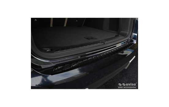 Black stainless steel bumper protector suitable for BMW iX3 (G08) 2020- 'Ribs', Image 2