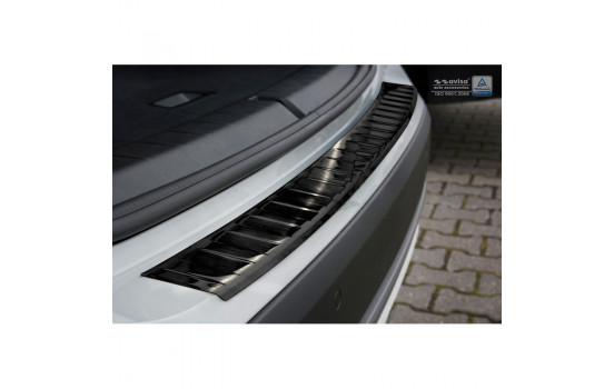Black stainless steel bumper protector suitable for BMW X1 (F48) Facelift 2015- 'RIbs'
