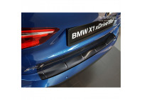 Black stainless steel bumper protector suitable for BMW X1 II F48 M-Package 2015- 'Ribs'
