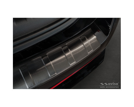 Black stainless steel bumper protector suitable for BMW X1 (U11) 2022- 'Ribs', Image 4