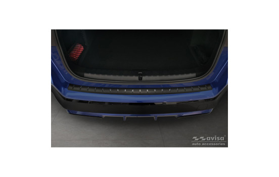 Black stainless steel bumper protector suitable for BMW X1 U11 M-Sport 2022- 'Ribs', Image 4