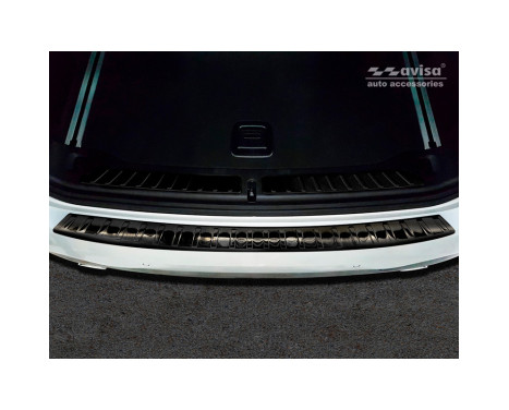 Black stainless steel bumper protector suitable for BMW X3 G01 M-Package 2017- 'Ribs', Image 3