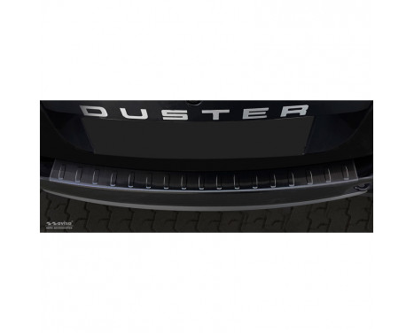 Black stainless steel bumper protector suitable for Dacia Duster 2010-2017 'Ribs'